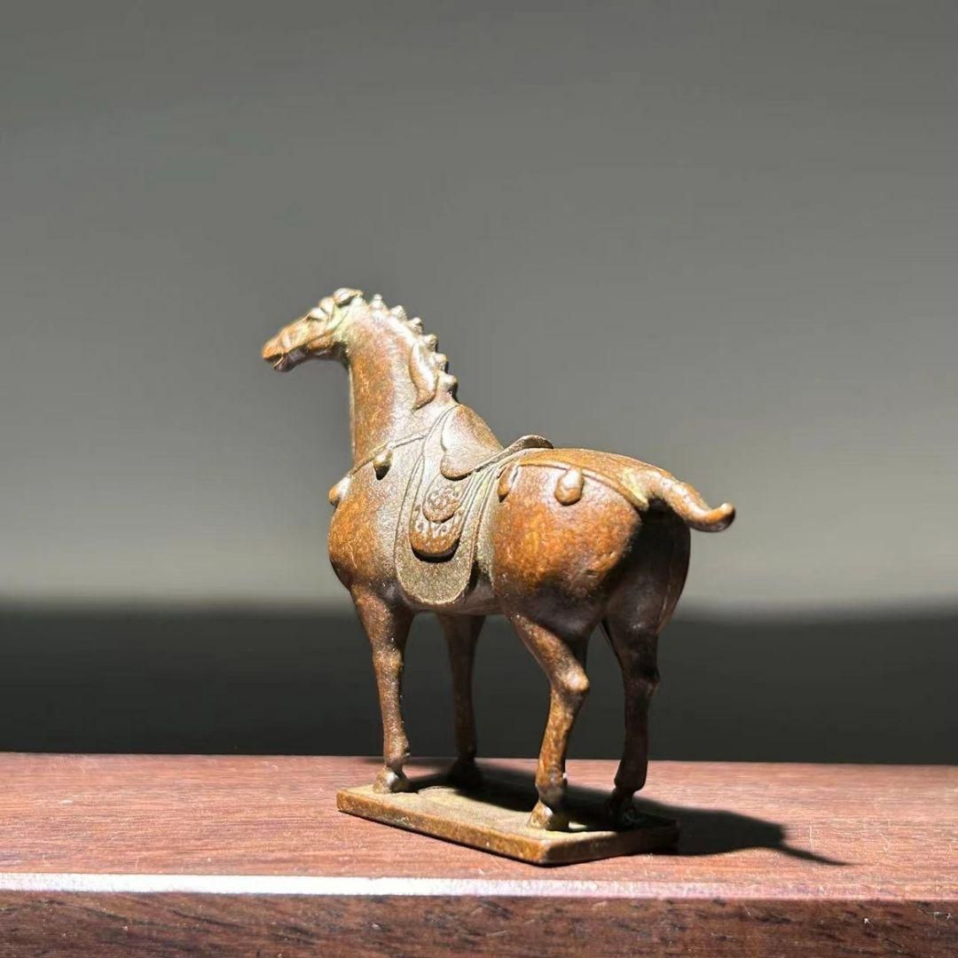 銅製 唐馬 茶台茶寵 卓面 置物 装飾品 工芸品 置物 銅製