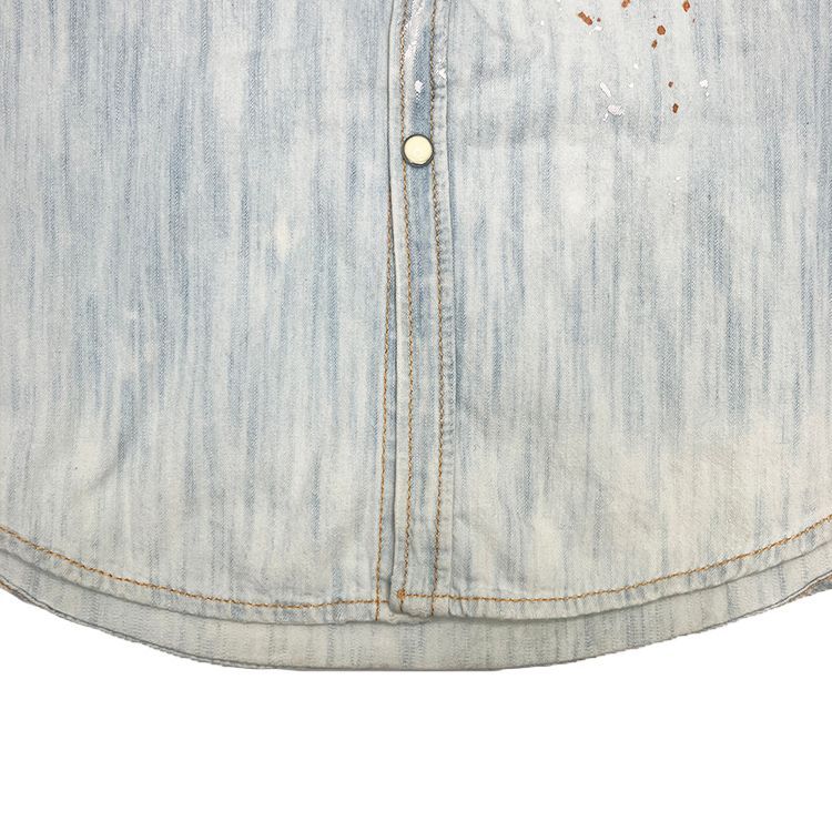 Dsquared2 ディースクエアード ブリーチペイント デニムシャツ size=46