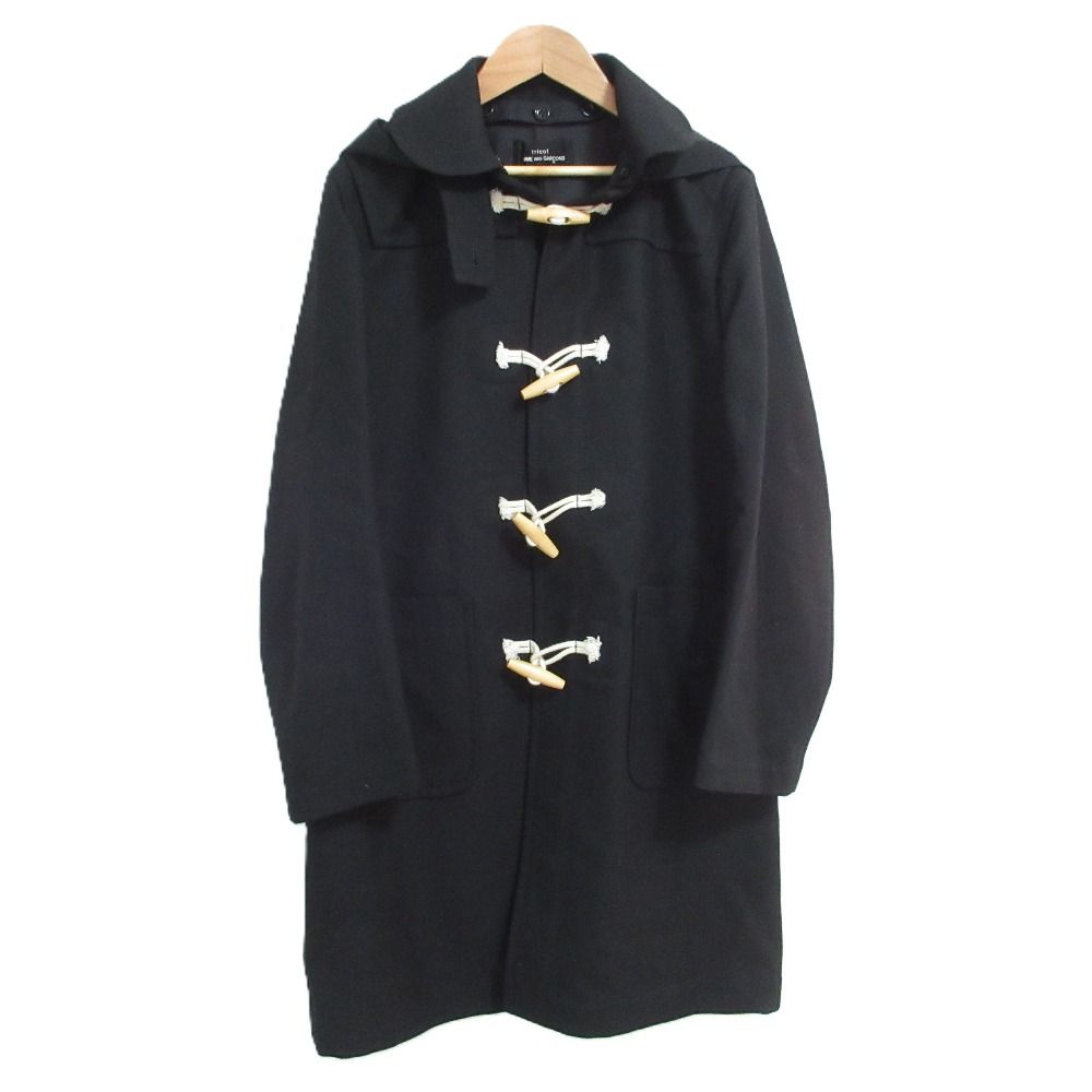 tricot COMME des GARCONS トリココムデギャルソン 2WAY フード付き ウールダッフルコート AD2009 M ブラック レディース 古着
