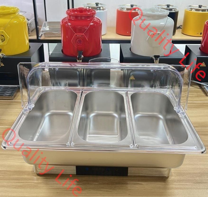 電動 保温器 9L 温度調整加熱ウォーマー温度制御 ビュッフェ バイキング ホテル用品 3連 単相 100V