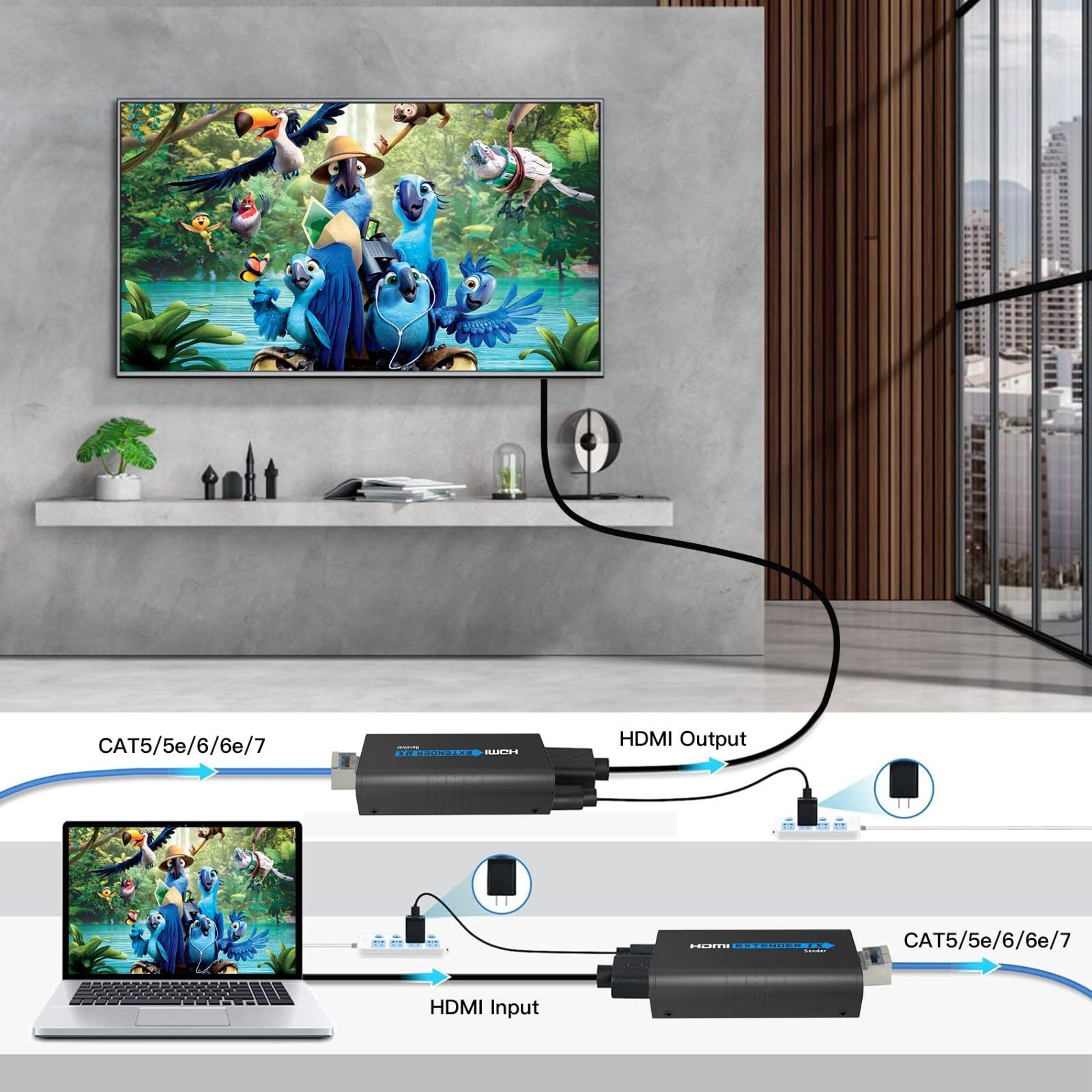 ミラボックス) HDMIエクステンダー 120m TCP/IP利用 Mirabox RJ45