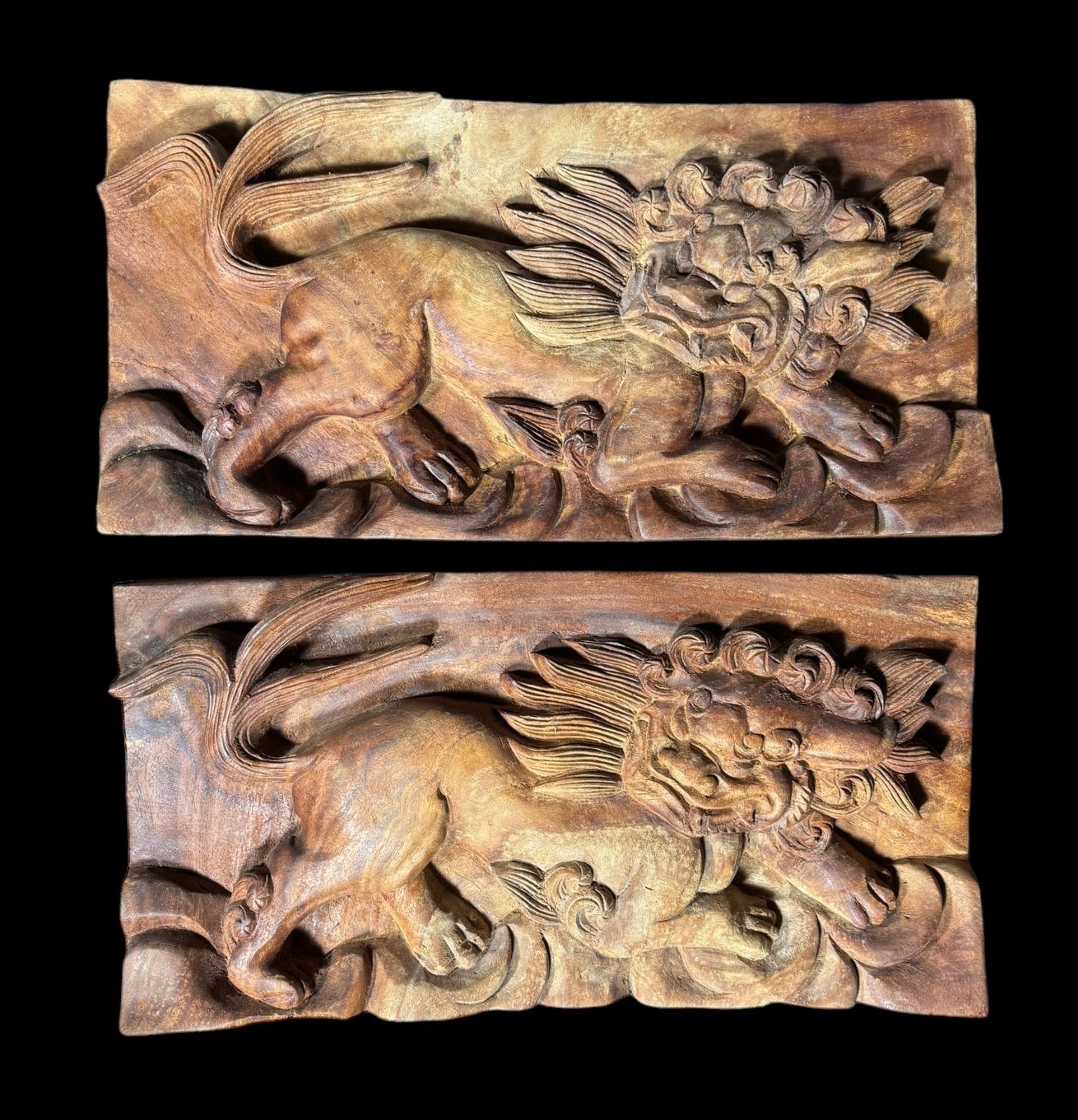 欄間 彫刻 縁起物 二枚一組 欄間 彫刻 縁起物 二枚一組 （デザインが現代的！日常にモダンな