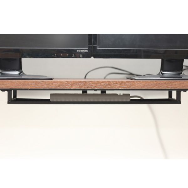 デュアルモニターテーブル ダークブラウン 組立式 代引不可 MARWIL-DEMENAGEMENTS_CH