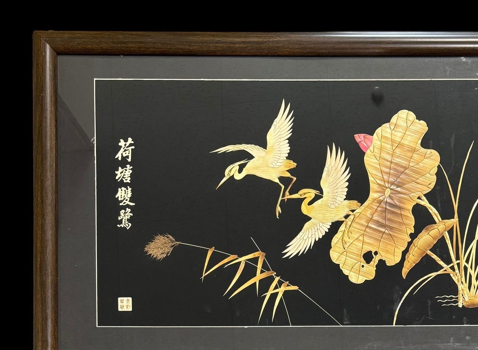 中国現地買入 鷲 切り絵 貼り絵 中国 草花 風景 額 版画 アート イラスト 中国雑貨 アンティーク