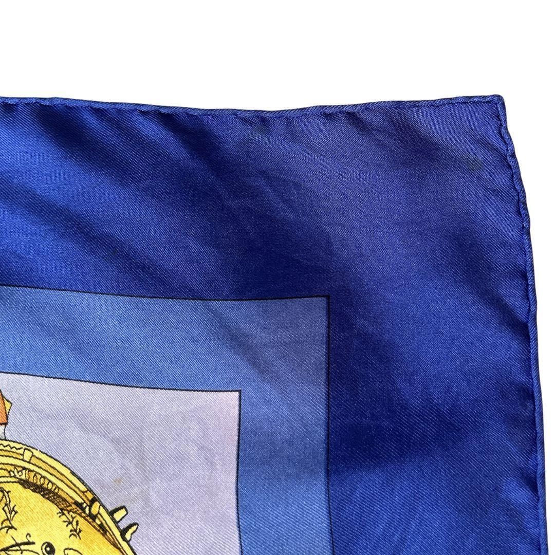 HERMES カレ90 laronde des heures 時の輪舞 スカーフ ネイビー 青色