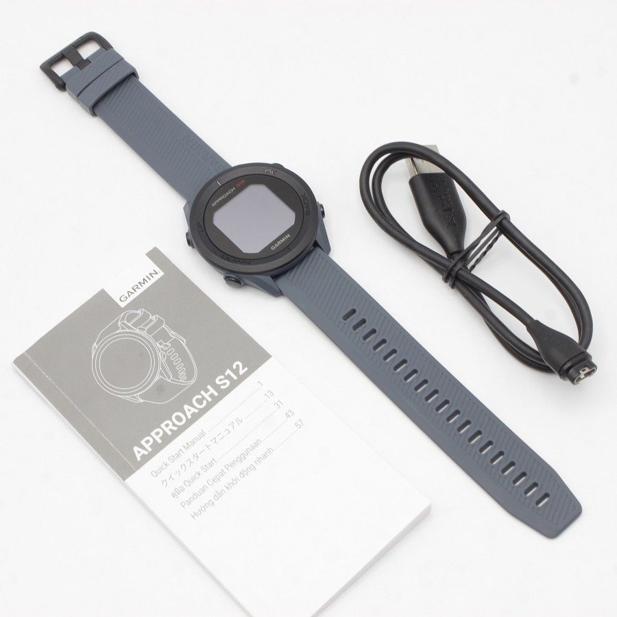 【美品】GARMIN Approach S12 Granite Blue 010-02472-21 スマートウォッチ ガーミン アプローチ 本体