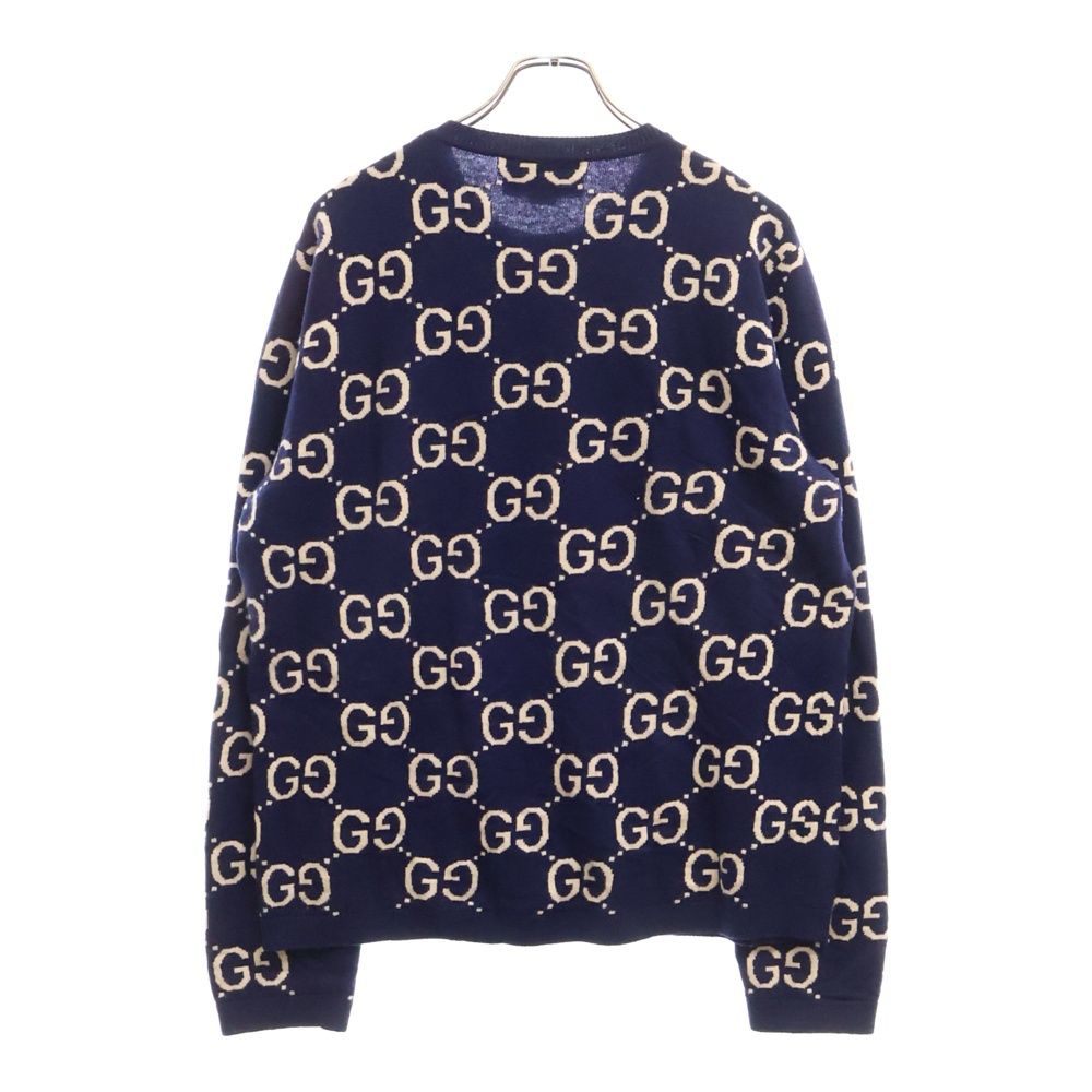 GUCCI (グッチ) ウール GGジャガード ニットセーター ネイビー 692900 