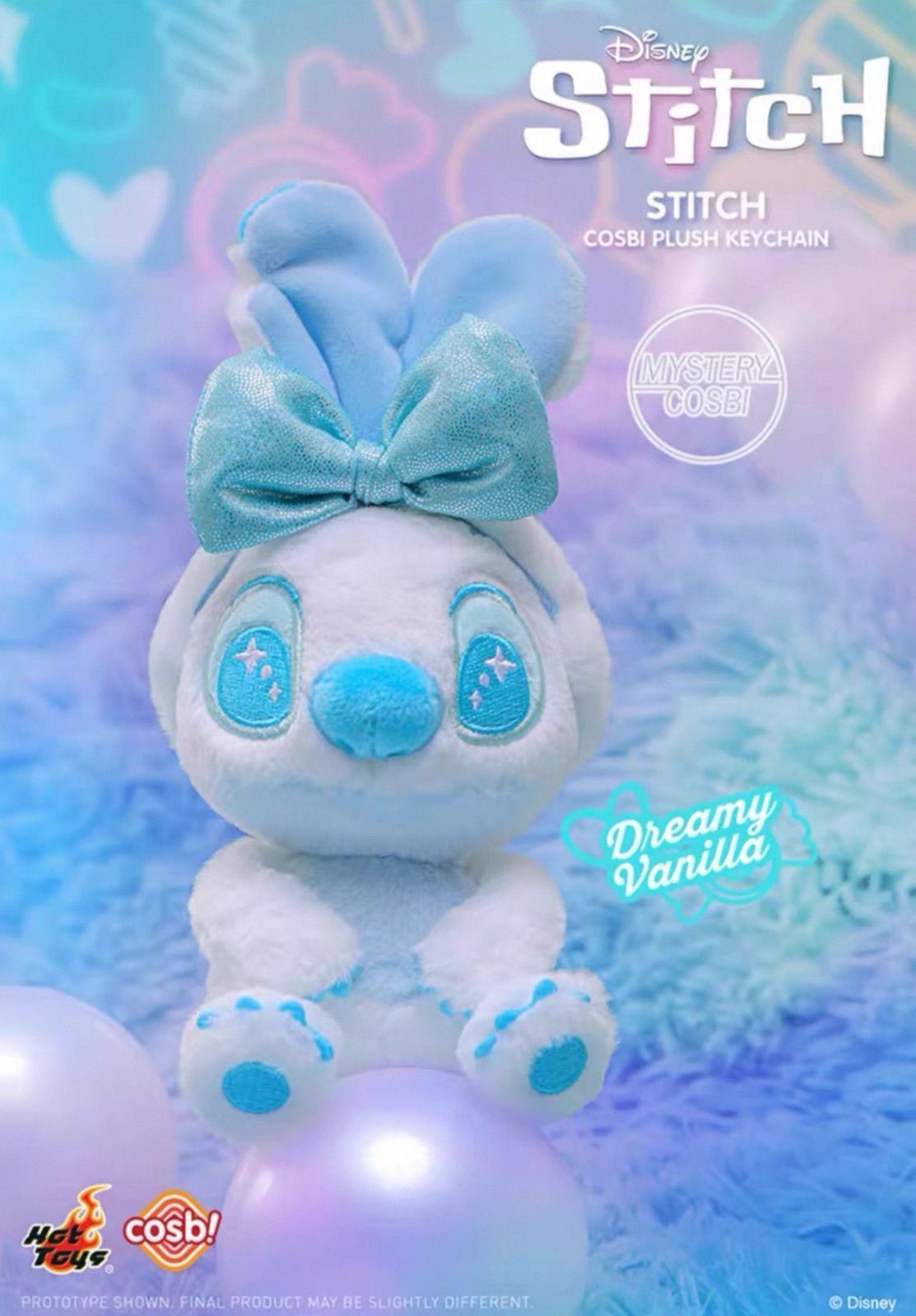 ｜シークレット Disney x HotToys Stitch スティッチ COSBI PLUSH KEYCHAIN” キャンディー色のスティッチ” ぬいぐ
