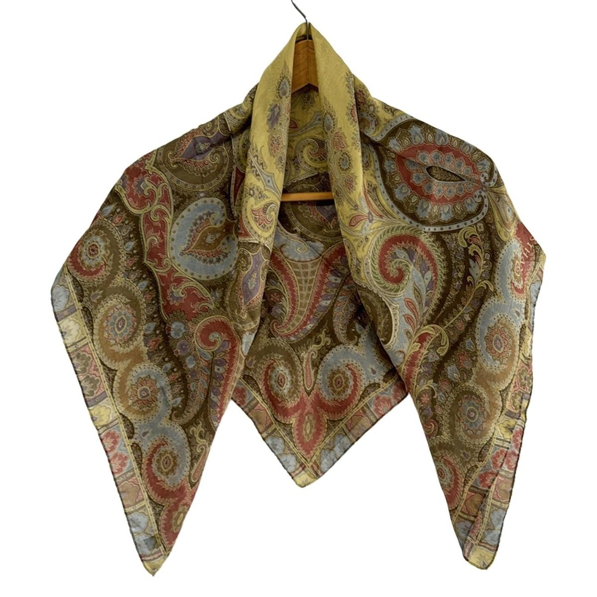 美品 ETRO エトロ ストール スカーフ ペイズリー 総柄 グリーン系 楽天市場】ETRO エトロ シフォンスカーフ ストール ショール