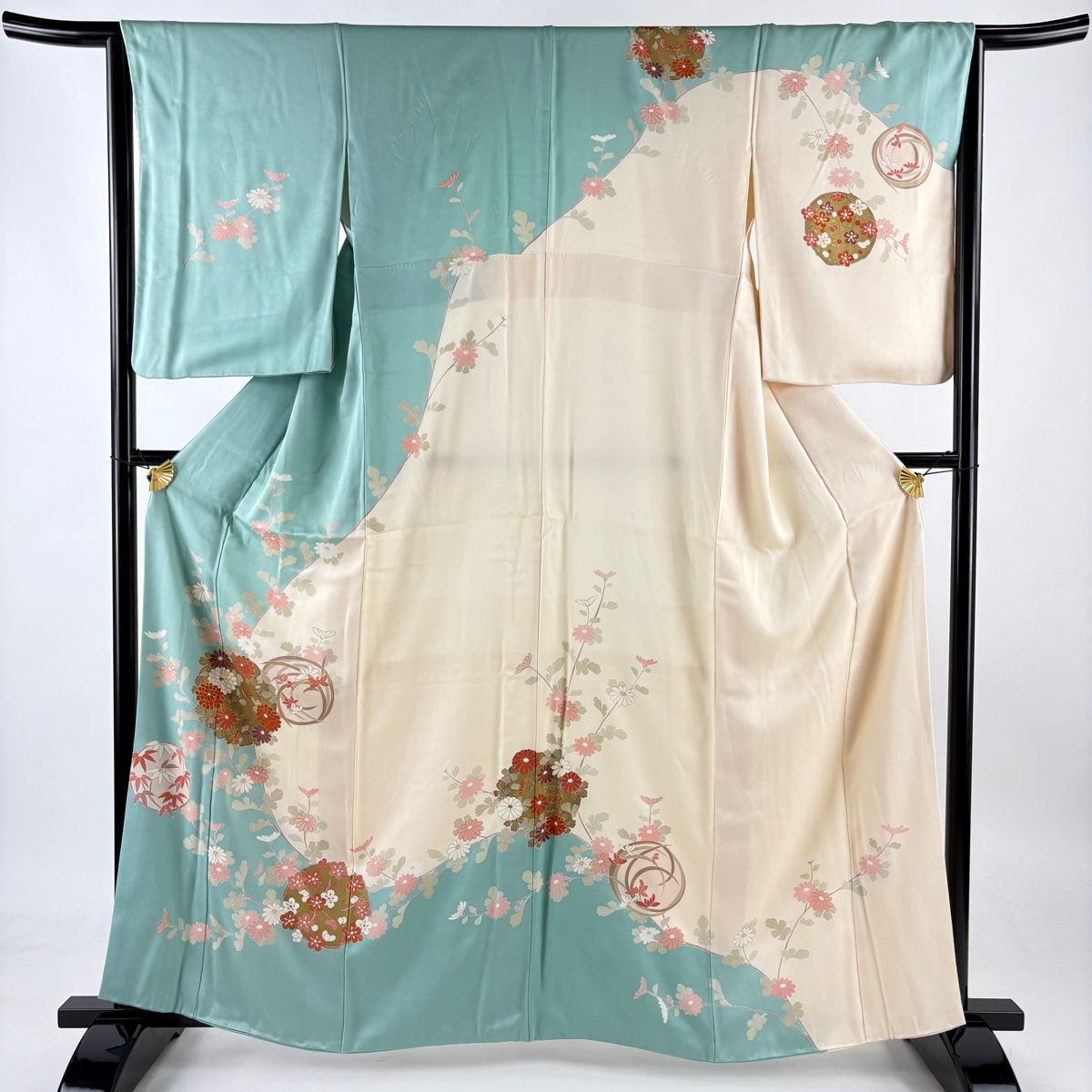 秋色小紋　正絹　新品未着用　しつけ付き　身丈164、裄66.5 美品 小紋 身丈164cm 裄丈66cm 正絹 美品 秀品