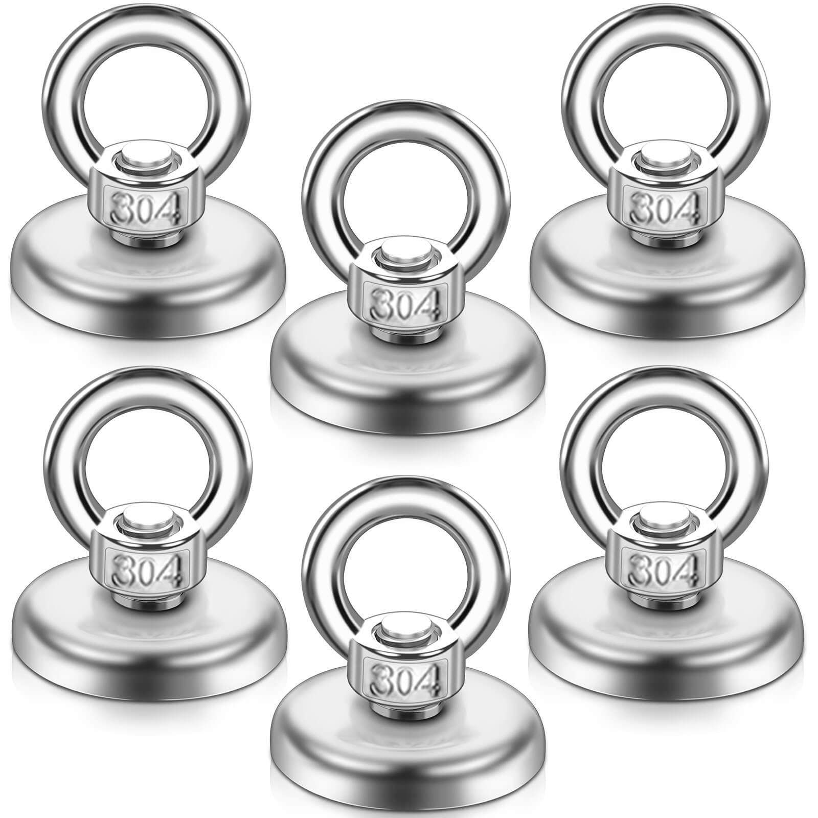 Size:36MM-6個 6個のマグネット フック 超強力 ネオジム磁石 直径36mm 垂直耐荷重45kg 防水防錆 ステンレス製 キッチン、オフィス、屋外用、壁に取り付けられた磁気、強力マグネット フック