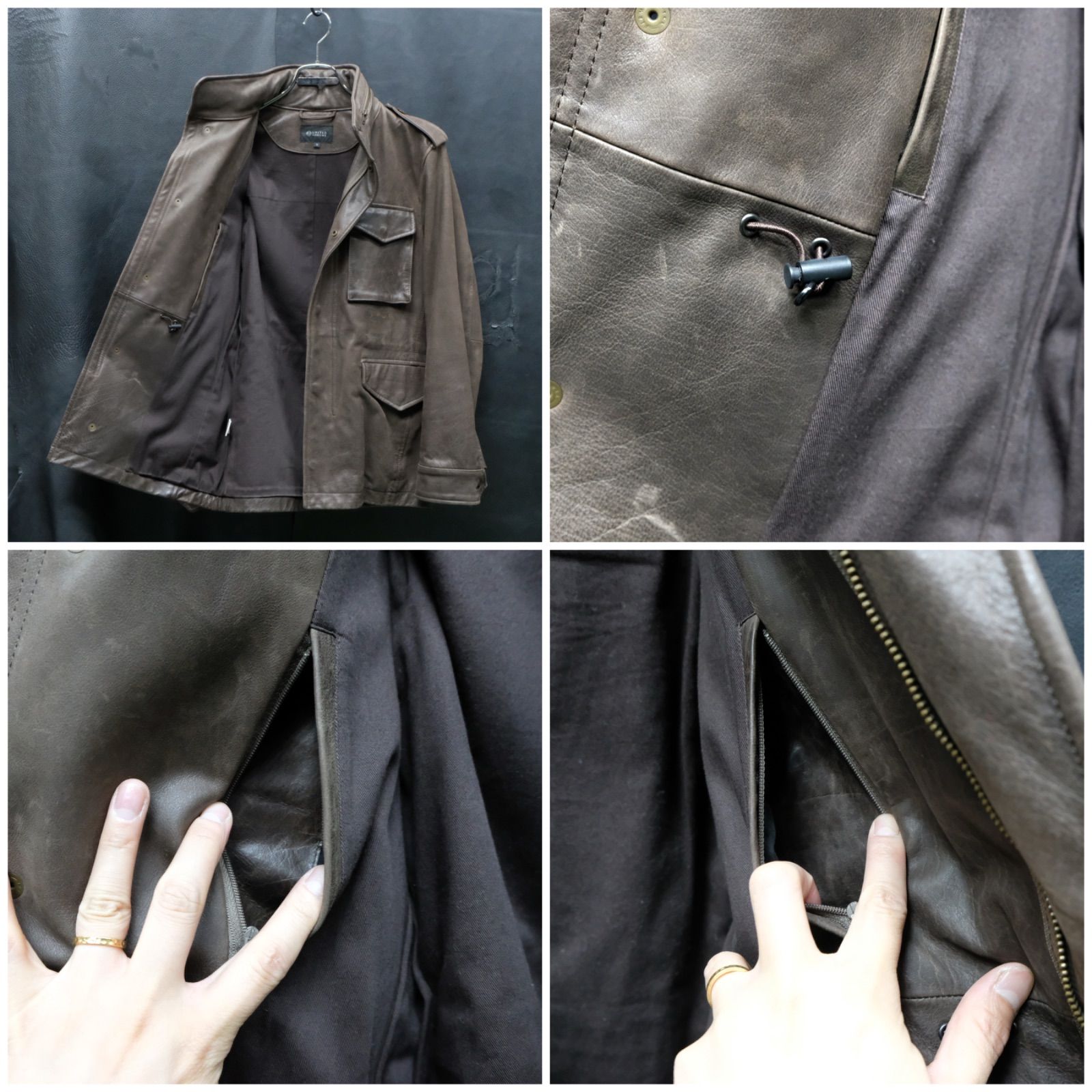 ユナイテッドアローズ　M-65フィールドジャケット UNITED ARROWS M-65 レザージャケット M 牛革 ミリタリー