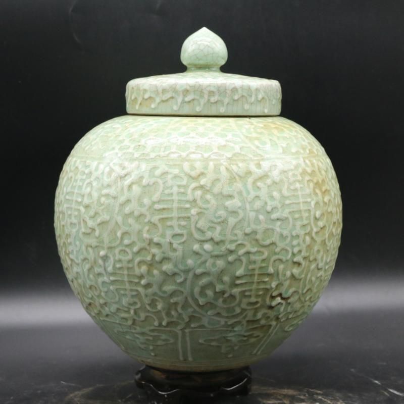 民窯開片影清茶筒 景徳鎮 陶磁器 装飾品 工芸品美術品 置物 民窯開片影清茶筒 景徳鎮 陶磁器 装飾品 工芸品美術