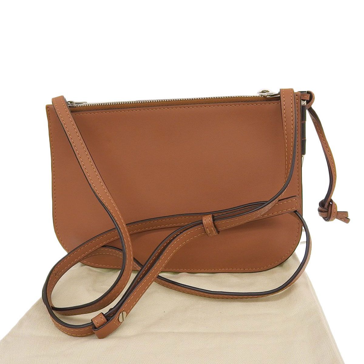 4034) ロエベ LOEWE ゲート ショルダーバッグ ダブルジップ カーフ