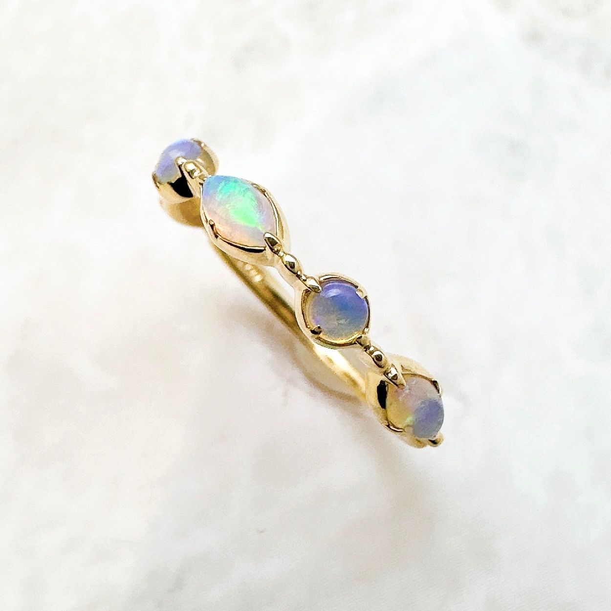 美品/人気🌟agete オパール イエローゴールド リング 約9号 U - メルカリ