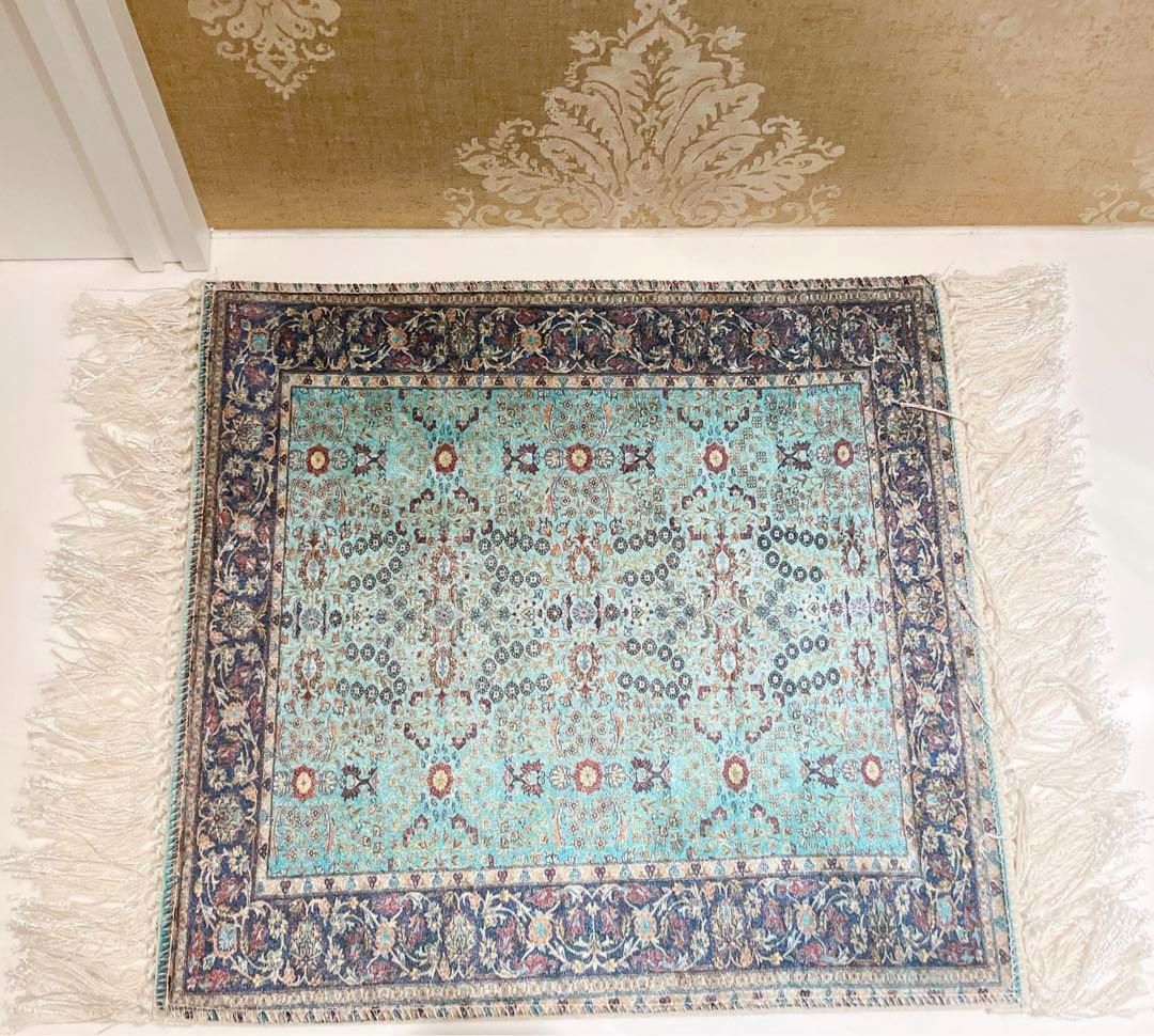 正方形 トルコ製 40×40 ミニ絨毯 ラグ ペルシャ風 マット北欧