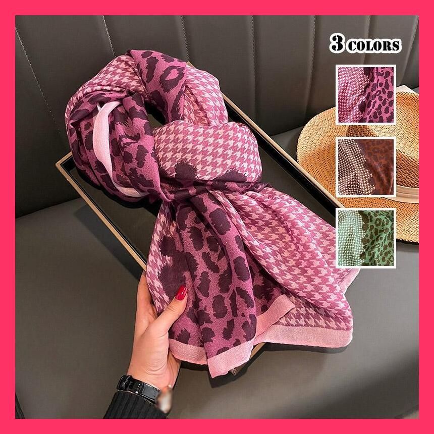 old L.G.B. ロングシルクストール 大判 ドクロ柄 総柄 名作 豹 8-eight_nk196