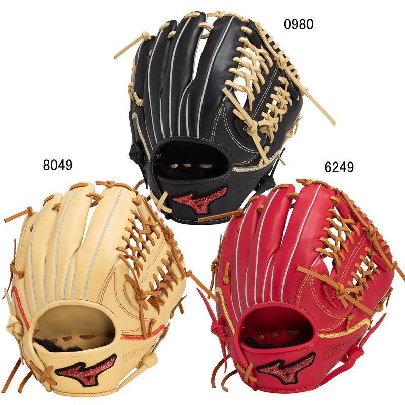 ミズノ MIZUNO 軟式用ウィルドライブ レッド U-Plus 投手×外野 サイズ12 野球 一般 軟式 グラブ グローブ ピッチャー 24AW 1AJGR14140