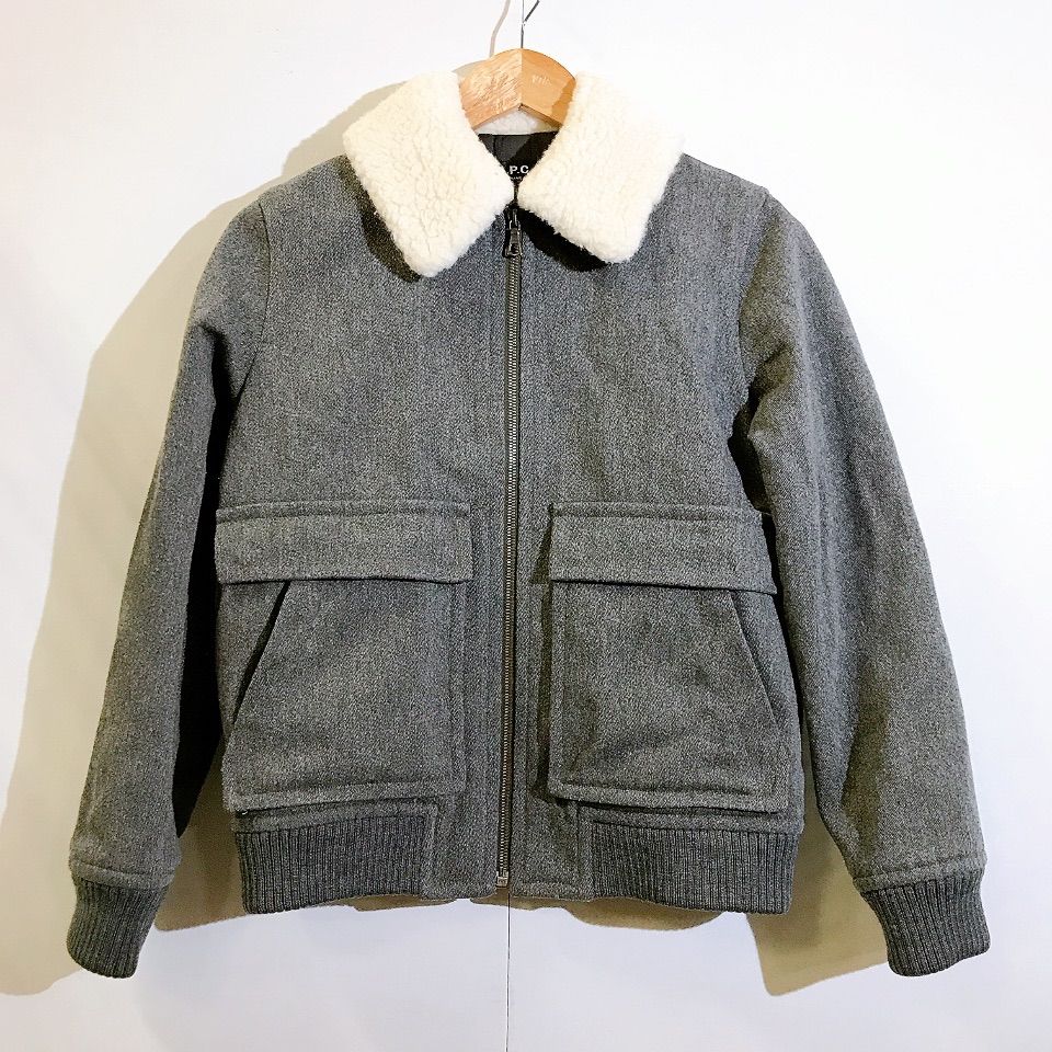 A.P.C. レディースブルゾン 34 A.P.C. ブルゾン ジャンパー グレー ボア トップス アウター