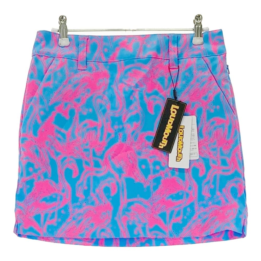サイズ M LOUD MOUTH ラウドマウス インナー付スカート フラミンゴズブルーネオン 総柄 ブルー系 240101530290 ゴルフウェア レディース ストスト