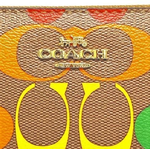 COACH コーチ 新品 レインボー 柄 長財布 レディース 財布 W12