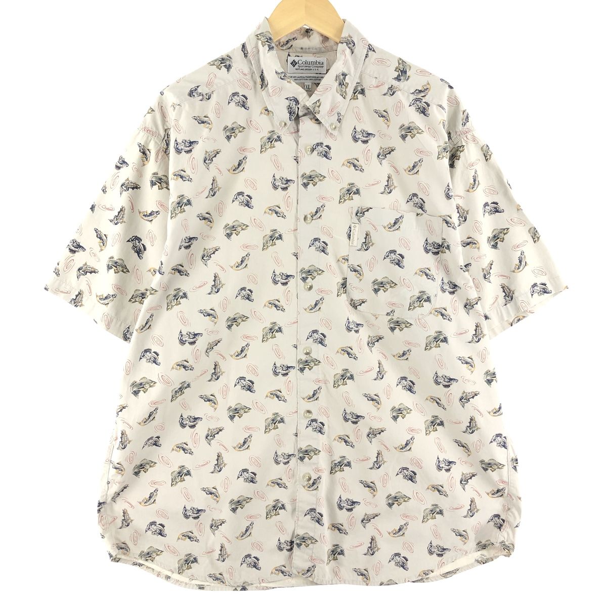 古着 コロンビア Columbia 魚柄 半袖 フィッシングシャツ メンズXL /eaa357653 【中古】/eaa357653