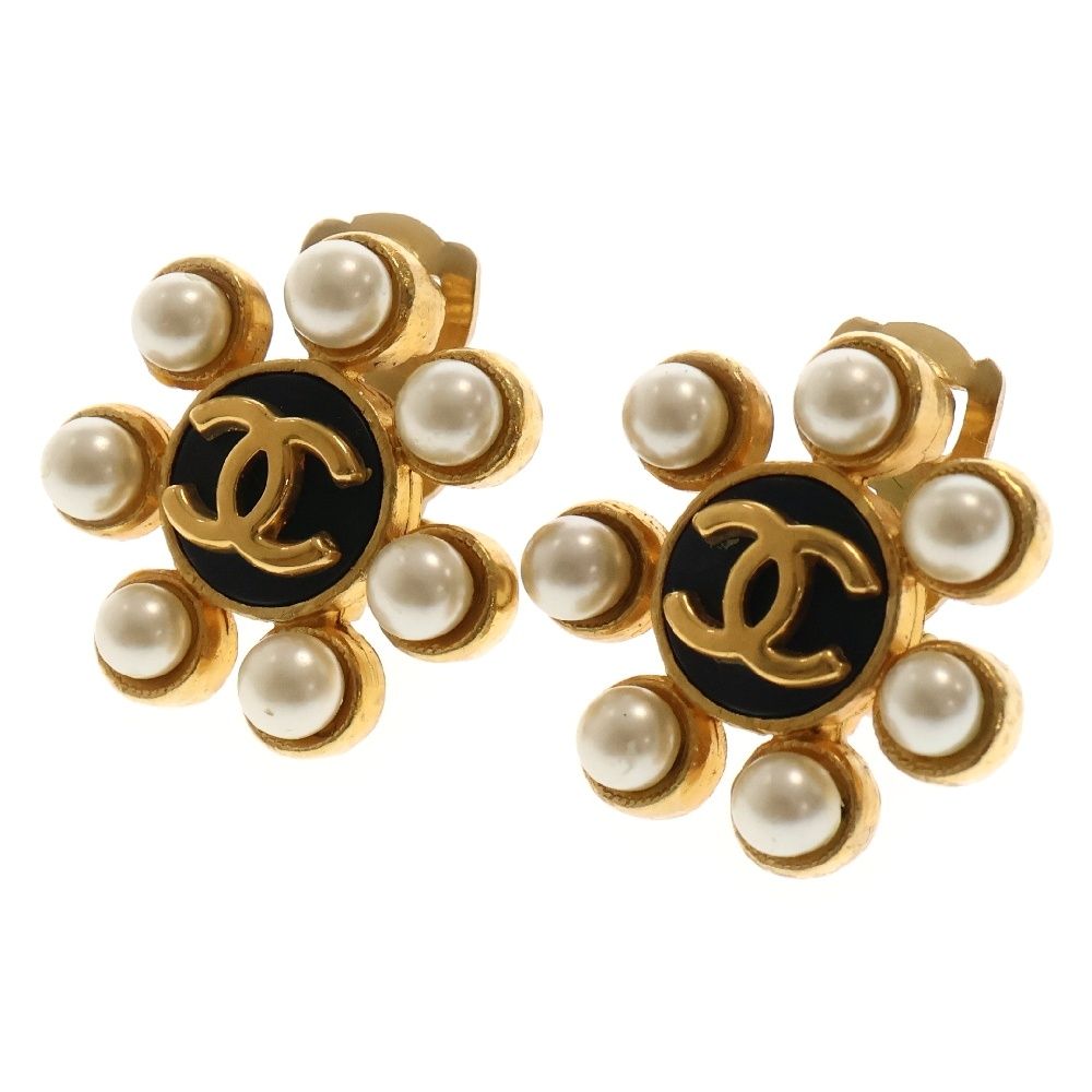 CHANEL (シャネル) 95A フラワー ココマーク フェイクパールイヤリング 