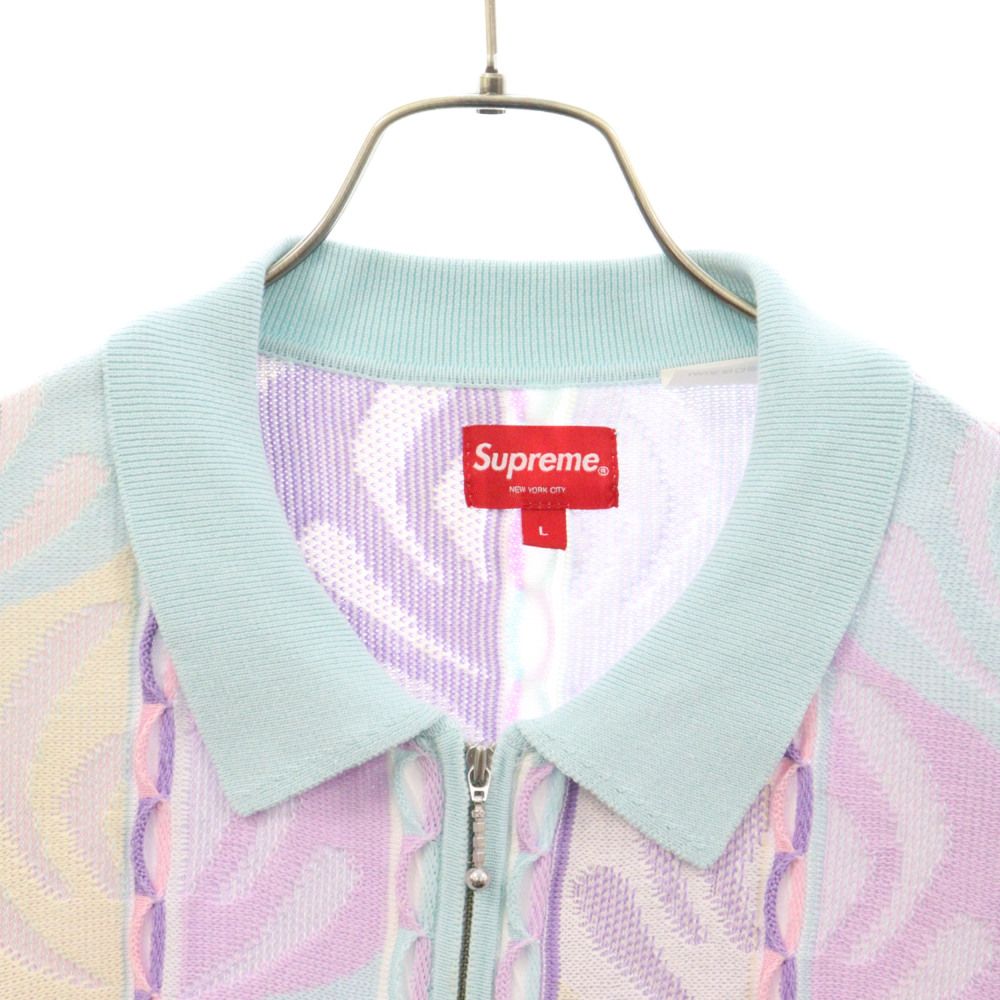 SUPREME (シュプリーム) 22ss Abstract Textured Zip Up Polo ジップ 