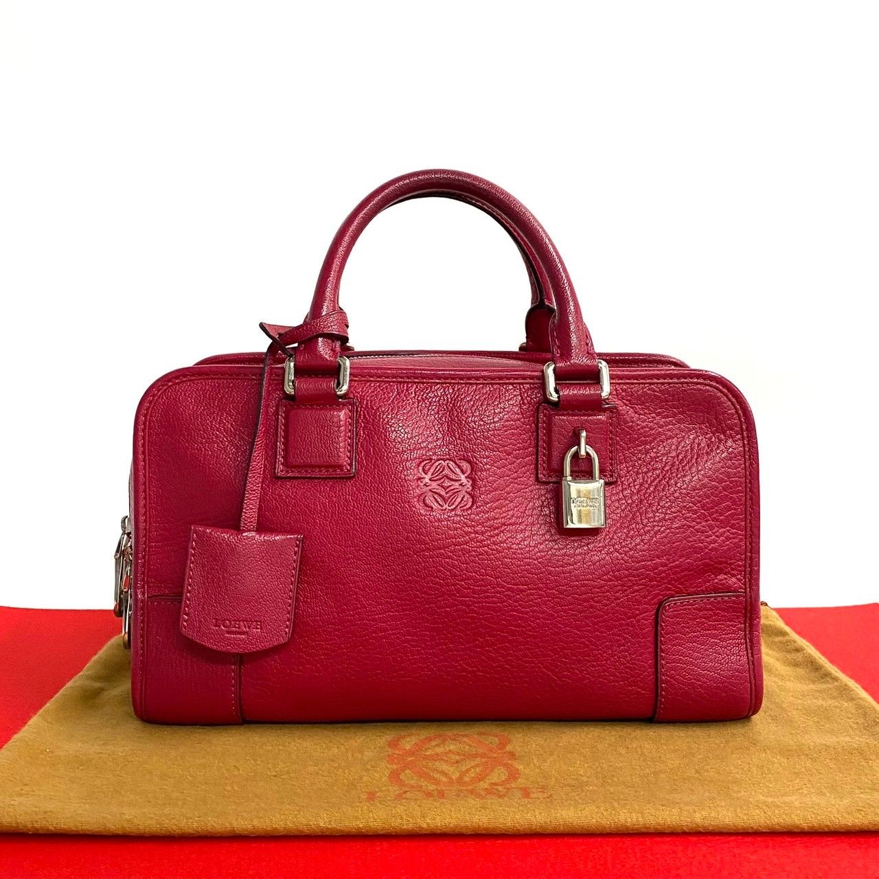 LOEWEロエベ アマソナアナグラム ナッパレザー本革 ハンドバッグトート