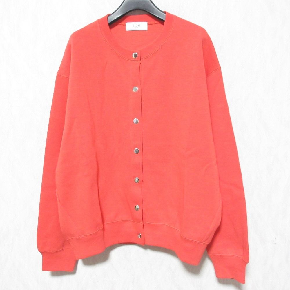 美品 25SS SLOBE  IENA スローブイエナ ダブルフェイスジャージースナップカーディガン レッド レディース 古着 中古 美品 25SS SLOBE IENA スローブイエナ ダブルフェイスジャージー