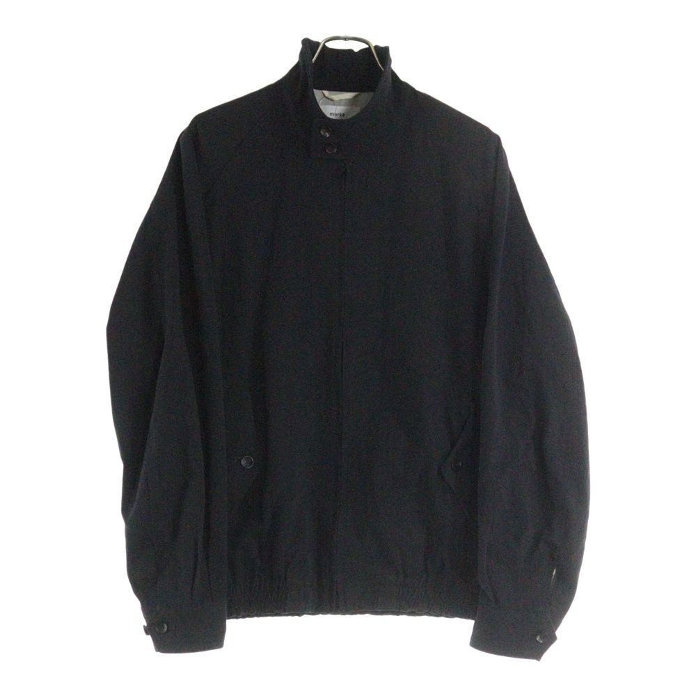 marka マーカ 25SS 60|2 ORGANIC COTTON SOFT DRY CHINO DOG EAR JACKET ドッグイヤーカラー オーガニックコットン ジップアップスポーツジャケット ブラック M25A03BL01C