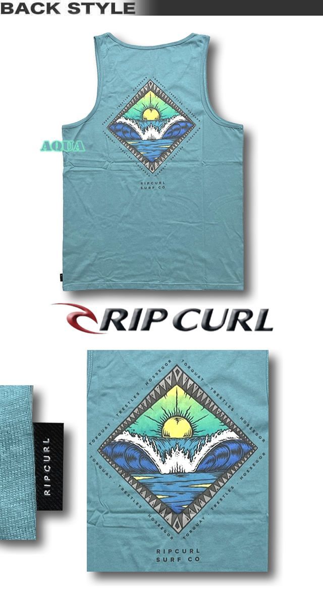 リップカール RIP CURL メンズ タンクトップ サーフブランド 半袖 Tシャツ アウトレット バックプリント S M サイズ RIP-CTEHS9