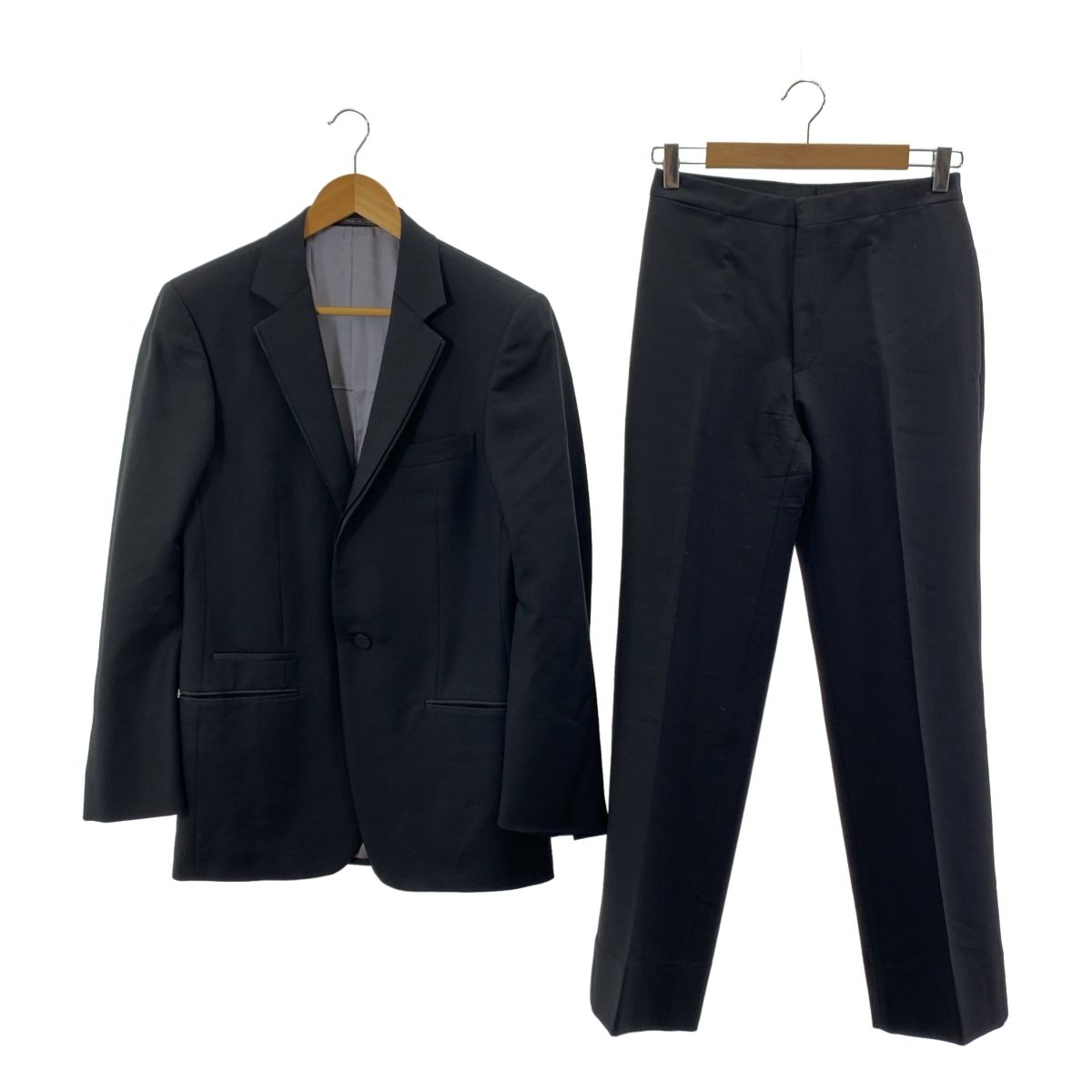GUCCI グッチ セットアップ ウール スーツ 1Bジャケット パンツ 44 ブラック メンズ