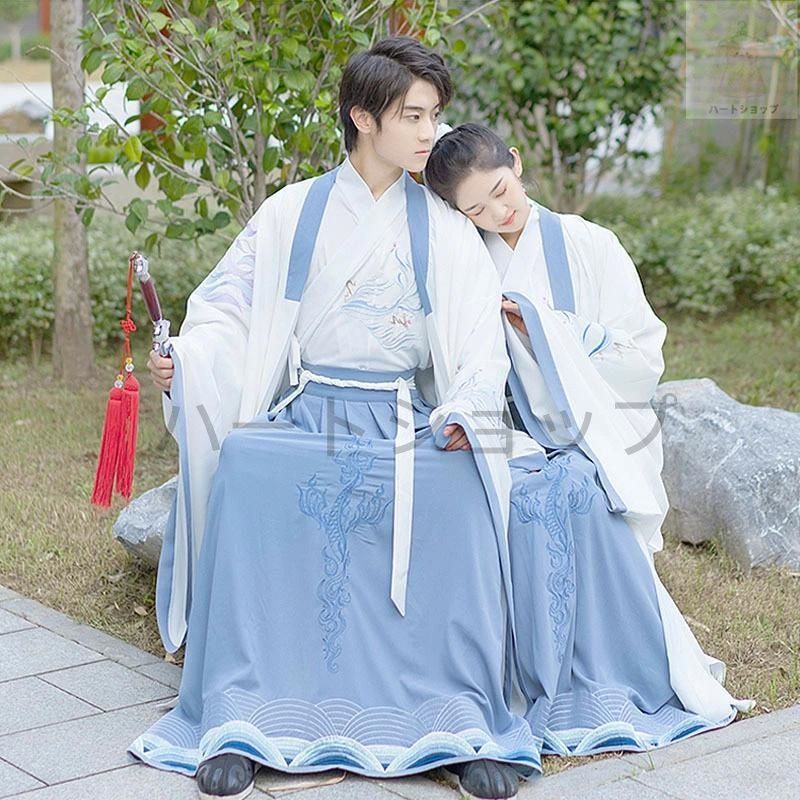 カップル チャイナ服 漢服 中華服 セット 大人 クンペン 刺繍 豪華 唐 羽織追加可 中華衣装 長袖 華流コスチューム 舞台 ステージ衣装 仮装