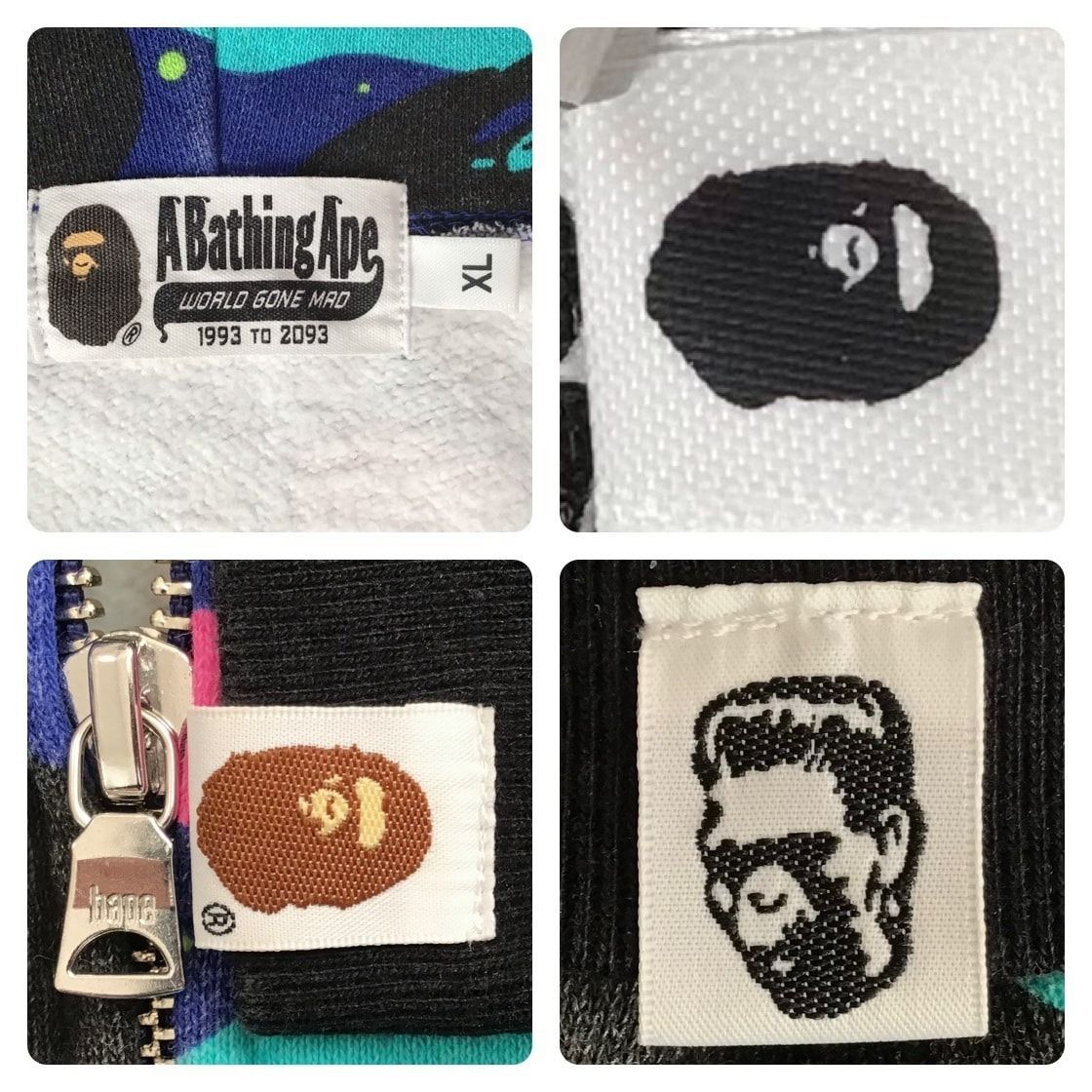 ☆XL☆ KID CUDI × BAPE camo シャーク パーカー shark full zip  