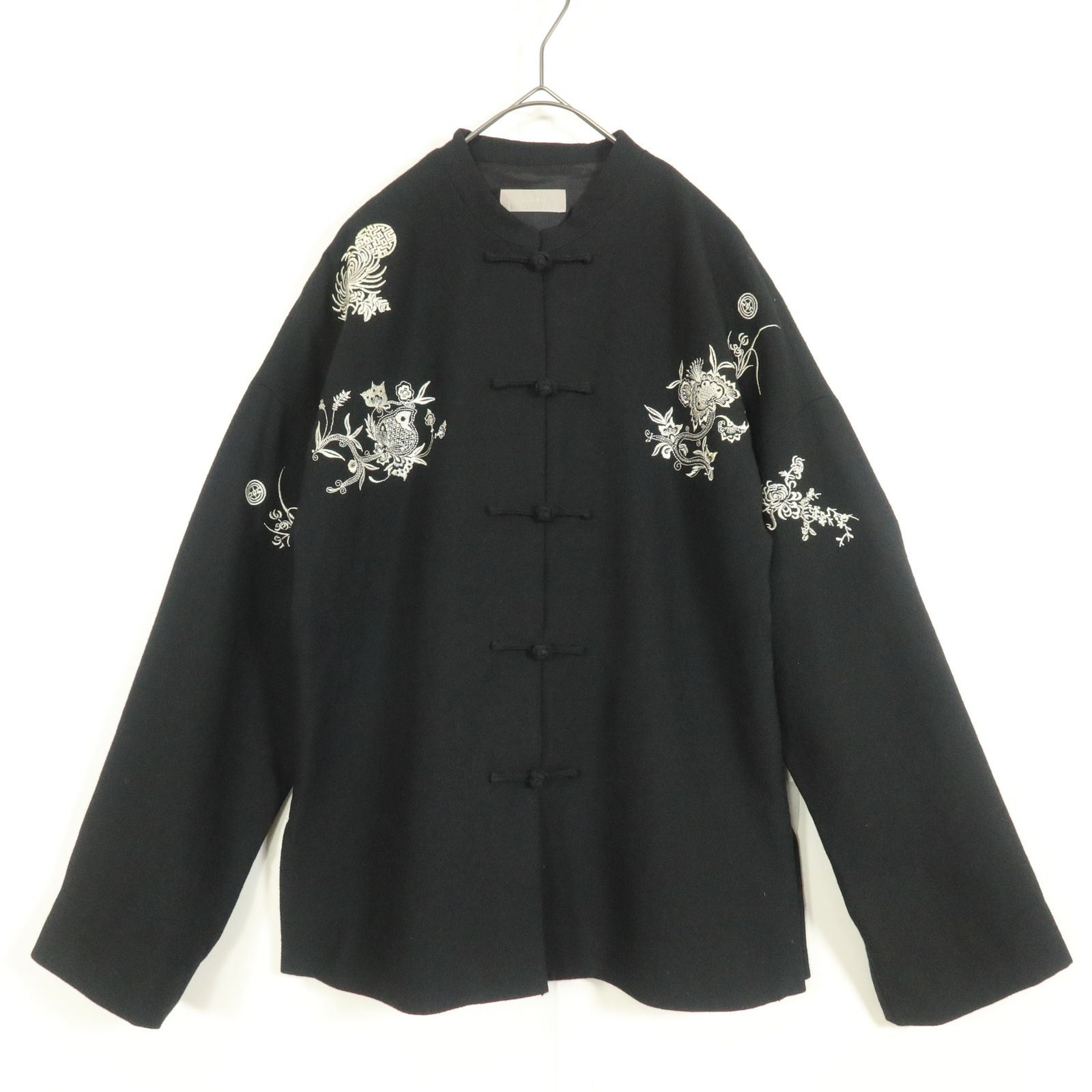 レア！】パウダー☆中国風ジャケット 黒系 チャイナボタン&刺繍♪下迫 