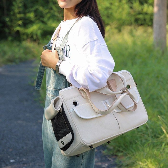 猫 キャリー バッグ ペットキャリー バッグショルダー 中 折りたたみ ペットキャリーケース 通気性 臭気がない 引っ掻き傷に強い 車載 キャ