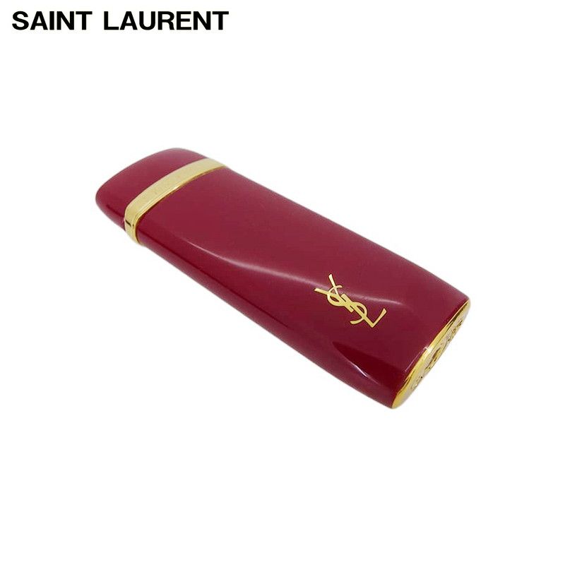ジェジュン子☆イヴサンローラン☆レディースベルト☆レッド☆ゴールド金具 サンローラン SAINT LAURENT ライター YSLロゴ レッド ゴールド