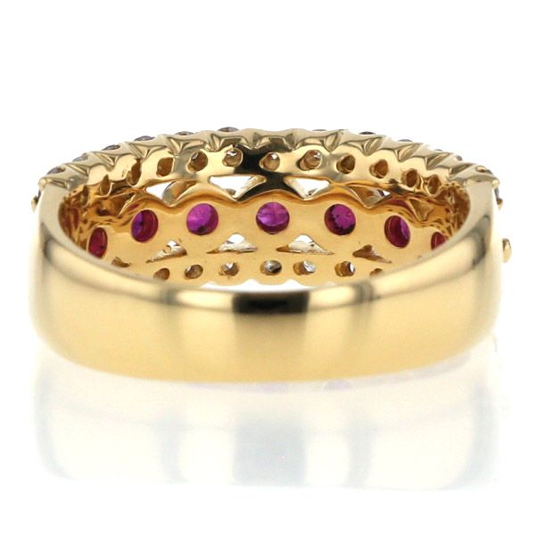 K18 ルビー 0.58ct ダイヤ 0.06ct ゴールドリング