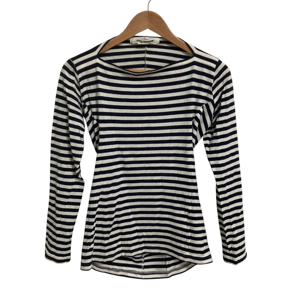 コムデギャルソン ボーダー柄 長袖 ニット ワンピース ネイビー