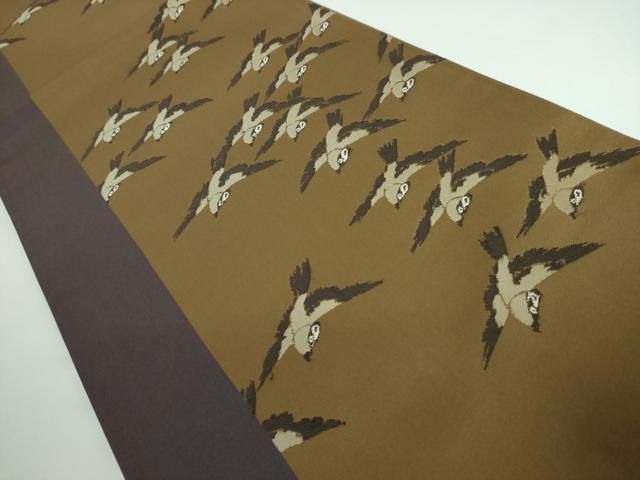 平和屋本店■極上　世界的人形師　辻村寿三郎　ジュサブロー　六通柄袋帯　雀　逸品　DZAA5162kh5 平和屋本店□極上 世界的人形師 辻村寿三郎 ジュサブロー 六通柄袋帯