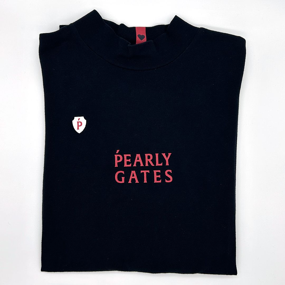 PEARLY GATES パーリーゲイツ モックネック 半袖シャツ ネイビー 