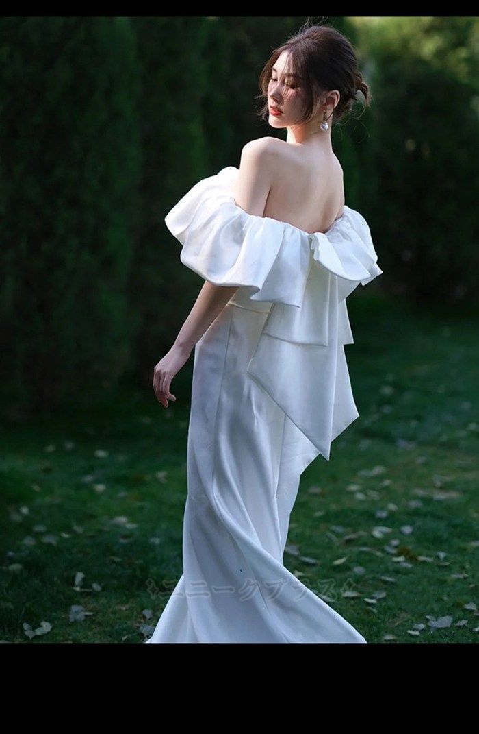 オフショルダー 二次会ドレス花嫁