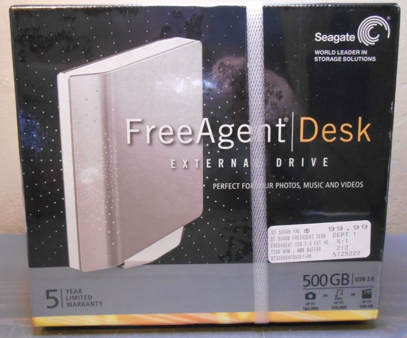 SeagateAgent Desk 500GB External 7200RPM ST305004FDA2E1-RK HDD Mint