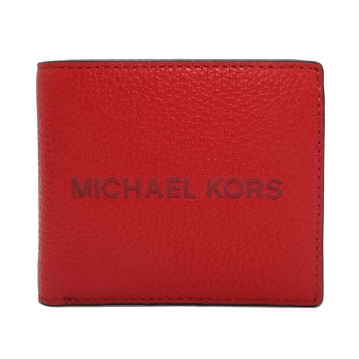 マイケルコース 二つ折り財布 小銭入れあり MICHAEL KORS レザー 36S4LCOF3I BRIGHT RED アウトレット メンズ