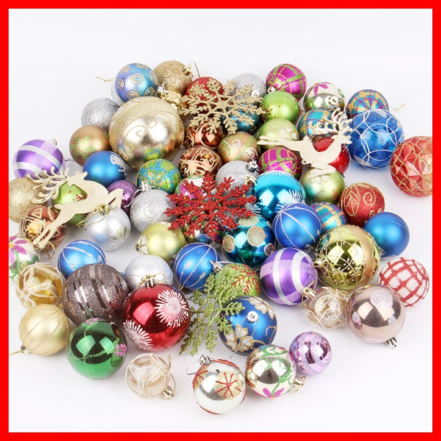 SALE オーナメント 豪華 70個セット DIY クリスマスツリー 飾り