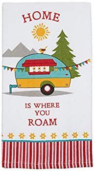 お買い得，HOT Kay DeeキャンプLifeテリーディッシュタオル。Home Is Where You Roam タオル