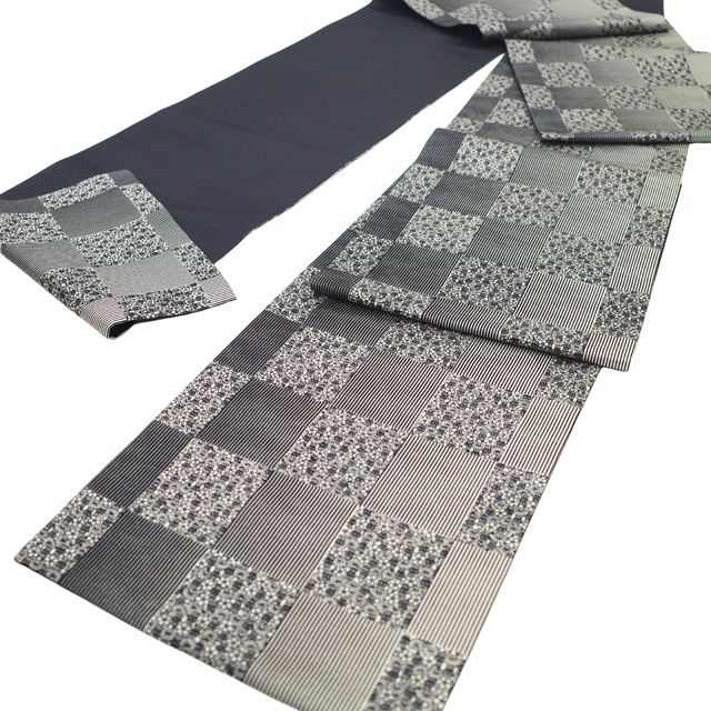 中古】 袋帯 リサイクル 正絹 全通 染め帯 重要無形文化財 伊勢型紙