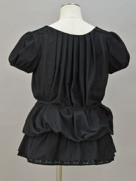 トゥービーシック TO BE CHIC 裾レース チュニックシャツ/ブラウス 3サイズ ブラック レディース F-M11057 トゥービーシック TO BE CHIC 裾レース チュニックシャツ