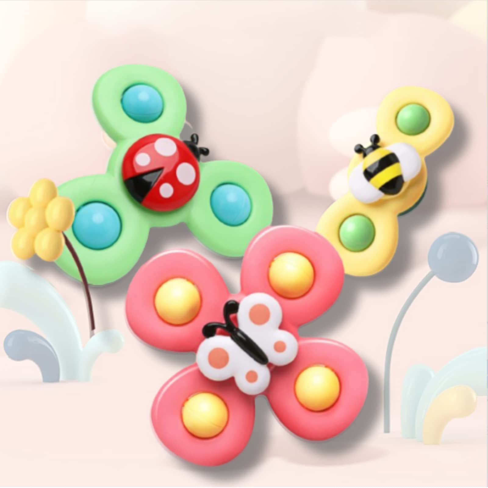 新着商品 Polaristure ハンドスピナー 赤ちゃん お風呂 おもちゃ 0歳 吸盤付き 3点セット